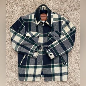 Vintage 70s Woolrich Green Plaid Wool Sherpa Lined Jacket Men’s Medium